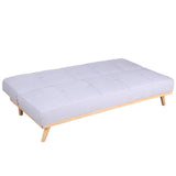 marcKonfort Canape lit Clic Clac 3 Places RIMEN Gris tapissé en tisu 100% Polyester, Pieds en Bois