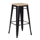 SKLUM Tabouret Haut LIX Vintage Bois Noir - (Plus de Couleurs)