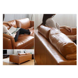 KEMANDUO Canapé Moderne - Canapé en Cuir De Haute Qualité - Respirant/Doux / Confortable - Chambre/Salon / Bureau,Brown