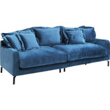 Kare Design Canapé Lullaby 3 Places Velours Bleu pétrole