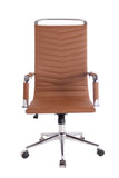 CLP Chaise De Bureau Batley avec roulettes en Similicuir Ou Cuir I Fauteuil Bureau Réglable avec Accoudoirs I Fauteuil De Direction Ergonomique, Couleur:Brun Clair, matière:Similicuir