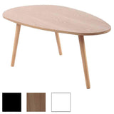 CLP Table Basse Herning I Table d'Appoint Design Plateau Élégant en MDF I 3 Pieds en Bois de Caoutchouc I Couleur : Nature, 120 cm
