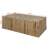 Luckyfu ce Table caffsono en véritable Bois de Teck 90 x 50 x 35 cm.Design Unique et moderno. Table de café Table Basse