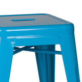 hjh OFFICE 645004 tabouret bistrot VANTAGGIO bleu clair métallique au look industriel et moderne, empilable
