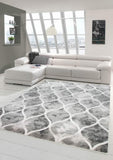 Mérinos Tapis Design en Laine Style marocain Gris crème Größe 160x230 cm