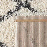 Tapis Shaggy Tapis De Salon Poil Long Moderne Boho Scandinave Motif Diamant, Dimension:160x220 cm, Couleur:Crème 2