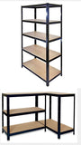 Garden Mile Étagère à 5 tablettes ultra solide industrielle sans vis pour garage ou serre en panneaux MDF 150 x 70 x 30 cm 180 kg par tablette
