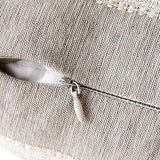 MIULEE Lot de 2 Housse de Coussin en Lin avec Dentelle Coussin Rayure Décoration Taie d'oreiller Rayé Canapé Décoratif Confortable pour Salon Maison Chambre Bureau 30x50cm Gris Clair