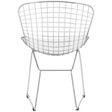 Chaise De Salle à Manger En Fer Moderne, Chaise Creuse, Fauteuil Décoration De Maison Moderne Avec Chaise En Café, (ensemble De 2),Blanc