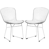 Chaise De Salle à Manger En Fer Moderne, Chaise Creuse, Fauteuil Décoration De Maison Moderne Avec Chaise En Café, (ensemble De 2),Blanc