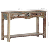 Tidyard Table Console | Table d'entrée Industriel 120x40x75 cm en Bois Solide de Récupération