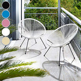 TecTake 800729 2 Fauteuils Acapulco de Jardin de Salon Design rétro, pour Un Usage en intérieur et extérieur - Plusieurs Couleurs - (Noir | no. 403302)