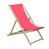 Harbour Housewares Transats pliants en Bois - Traditionnel/Ajustable - Plage/Jardin - Rose - Lot de 2