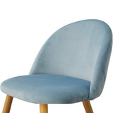 OFCASA Lot de 4 Chaises de Salle à Manger de Velours Chaise Cuisine rembourrée en Tissu Chaise avec Jambes en Métal Chaise Salle à Manger Restaurant Hôtel Meubles Lot de 4 Bleu Clair Chaises