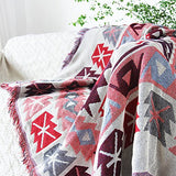 GRENSS Tapis Kilim pour canapé Salon Chambre à Coucher Tapis canapé Teint Couverture Rose Motif Ethnique Turque,Tapisserie Couvre-lit 120x180CM