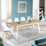 IDMarket - Table scandinave Extensible Inga 160-200 cm Plateau Bois Pieds Blancs