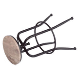 FURNITURE-R France Lot de 2 Tabourets de Bar Industriel Vintage Tabourets de Bar Dessus en Chêne Tabouret et Métal Style Hauteur Réglable Pivotant