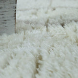 Paco Home Tapis Poils Hauts Moelleux Moderne Shaggy Style Flokati Motif Losange Crème, Dimension:160x230 cm