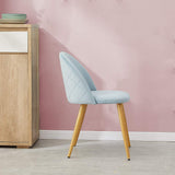OFCASA Lot de 4 Chaises de Salle à Manger de Velours Chaise Cuisine rembourrée en Tissu Chaise avec Jambes en Métal Chaise Salle à Manger Restaurant Hôtel Meubles Lot de 4 Bleu Clair Chaises