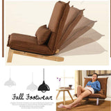 Lazy Single Sofa Canapé Pliable Canapé Chambre Lavable Tatami Salon Lounge Chair Multi-gamme Réglable Chaise Baie De Baie Canapé Lit Portant 120KG (Color : BROWN, Size : 80 * 70 * 75CM)