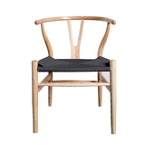 Muebles Marieta Old Style now Chaise Wishbone Chêne Naturel Siège Noir