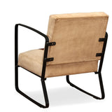 Festnight Fauteuil de Salon en Cuir Véritable et Toile Marron Style Industriel