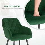 WOLTU Chaise Salle à Manger, Fauteuil Salon, Chaise Scandinave, Chaise de Cuisine en Velours, Assis Rembourré avec Accoudoirs et Dossier, Pieds en Métal, Vert Foncé, BH352dgn-1