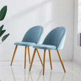 OFCASA Lot de 4 Chaises de Salle à Manger de Velours Chaise Cuisine rembourrée en Tissu Chaise avec Jambes en Métal Chaise Salle à Manger Restaurant Hôtel Meubles Lot de 4 Bleu Foncé Chaises