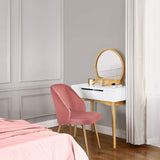 SONGMICS Lot de 2 Chaises de Salle à Manger, Chaise de Loisirs Moderne en Velours, Rose LDC81PK