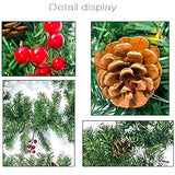 aheadad Guirlande de Noël Artificielle Décorations Noël Guirlande Noël Vert en Rotin Portes Et Fenêtres Pomme Pin Décoration Artificielle Couronne Cheminée Arbre Noël Décoration