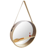 Finehome Miroir Mural Rond de qualité supérieure avec Compartiment de Rangement en Bois Ø 40 cm