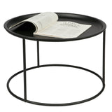 Woood, Grande table d'appoint noire avec plateau séparé