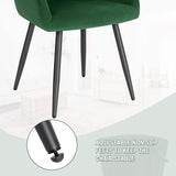 WOLTU Chaise Salle à Manger, Fauteuil Salon, Chaise Scandinave, Chaise de Cuisine en Velours, Assis Rembourré avec Accoudoirs et Dossier, Pieds en Métal, Vert Foncé, BH352dgn-1