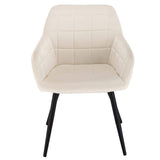 WOLTU 1 pièce Chaise de Salle à Manger Chaise de Cuisine rembourrée en Velours, Pied en métal,Crème Blanc BH93cm-1