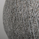 QAZQA Design Lampe Suspension/Lustre/Luminaire/Lumiere/Éclairage grise - Corda 45 Bois/Acier Gris Rond/Globe E27 Max. 1 x 60 Watt/intérieur/Salon/Cuisine