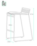 KAYELLES Rosso Lot de 2 chaises de Bar Design Filaire en métal - Coussin en Velours (Or Rose)