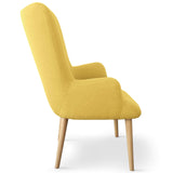 Menzzo Fauteuil Scandinave Barkley, Tissu, Jaune, 74 x 65 x 104 cm