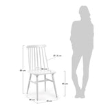 Kave Home - Chaise Tressia en Bois Massif de Caoutchouc