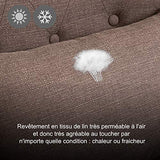 HOMCOM Fauteuil Chesterfield Vintage Grand Confort Dossier Assise capitonné avec Boutons Coussin Inclus Lin Taupe