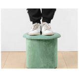 ZMX Banc De Rangement avec Coussin Tabouret Rond Pouf Coffre de Rangement Repose-Pieds,Tabouret Rond en Velours | Pouf Rond | Pouf | Pouf Rond | Banc de Pieds en Plusieurs Couleurs | Design Moderne