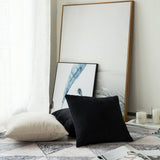 MIULEE 2 Housses de Coussin en Velours Décoratif Canapé Outgeek Home Decor Taie d'oreiller Super Doux Decoration Maison Salon Chambre pour Canapé Clic Clac 45 x45 cm 18"x18" Noir