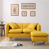 Canapé Paresseux Jambes en bois naturelles démontables de style nordique occasionnel de mode de dos / bras de sofa-lit faciles à se réunir Canapé Pliant Au Sol ( Color : Yellow , Size : Three person )