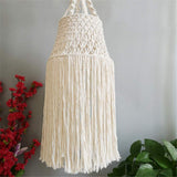 Macramé Corde Coton en Tissu Abat-Jour Plafond, Moderne Macramé Lampe Lustre LumièRe Confortable, BOHO-Chic TisséS à La Main Maison Décor Suspendu, Lampes D'éClairage pour Enfants,W11.8''xH23.6''