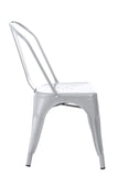 CLP Chaise Empilable en métal Belgrad - Chaise avec Dossier Haut Pieds avec Patins de Protection - Hauteur Assise 46 cm - Chaise de Cuisine Argent