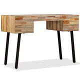 Festnight Bureau Vintage en Bois de Teck de Récupération Massif avec Tiroir 110 x 50 x 76 cm
