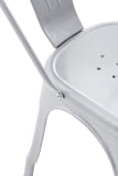 CLP Chaise Empilable en métal Belgrad - Chaise avec Dossier Haut Pieds avec Patins de Protection - Hauteur Assise 46 cm - Chaise de Cuisine Argent