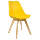 WOLTU 2 Chaises de Salle à Manger Cuisine/Salon chaises,Design en Similicuir et Bois Massif,Jaune BH29gb-2