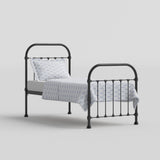 The Original Bed Co. Lit Metal Timolin Cadre de Lit en Fer avec Sommier à Lattes en Bois 90 x 190 cm Noir Satiné