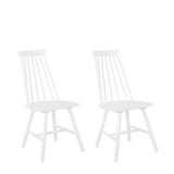 Beliani Lot de 2 chaises Blanches en Bois Burbank