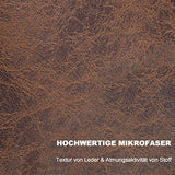 MCombo 4779-1 Fauteuil de détente moderne avec coussin de taille rétro vintage Fauteuil de lecture Fauteuil de salon rembourré sans tabouret, microfibre marron)
